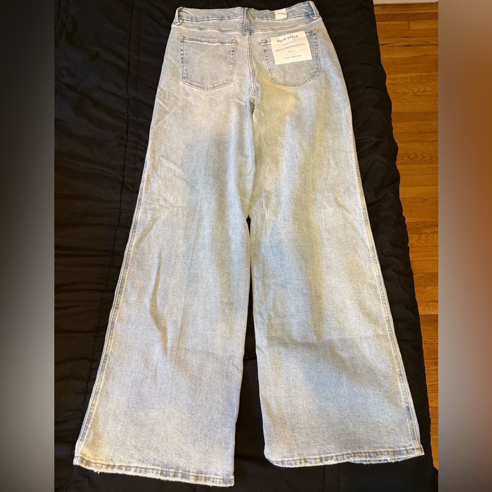 NWT Good American High Rise Sky Blue Denim Jeans - Picture 4 of 5